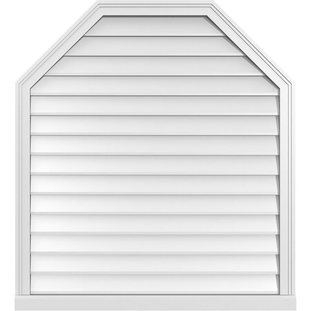Ekena Millwork Octagonal Top Surface Mount PVC Gable Vent w/ 2"W x 2"P Brickmould Sill Frame, 38"W x 42"H GVPOT38X4203SN